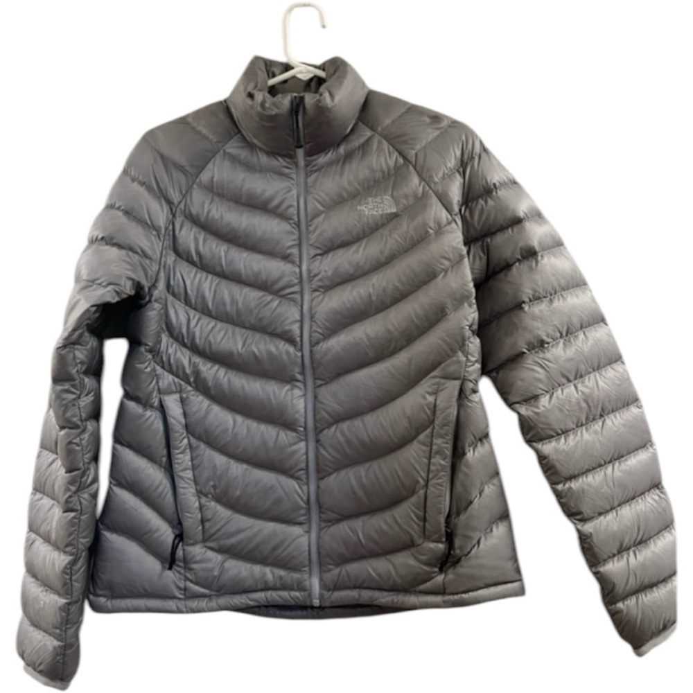 05. North Face Silver / Grey 800 Down Filled Full Zip Puffer Jacket
